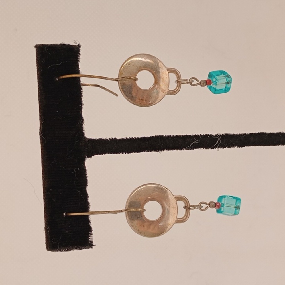 Handmade Sterling Silver and Turquoise Dangle Earrings Coastal Spring Summer Fun
